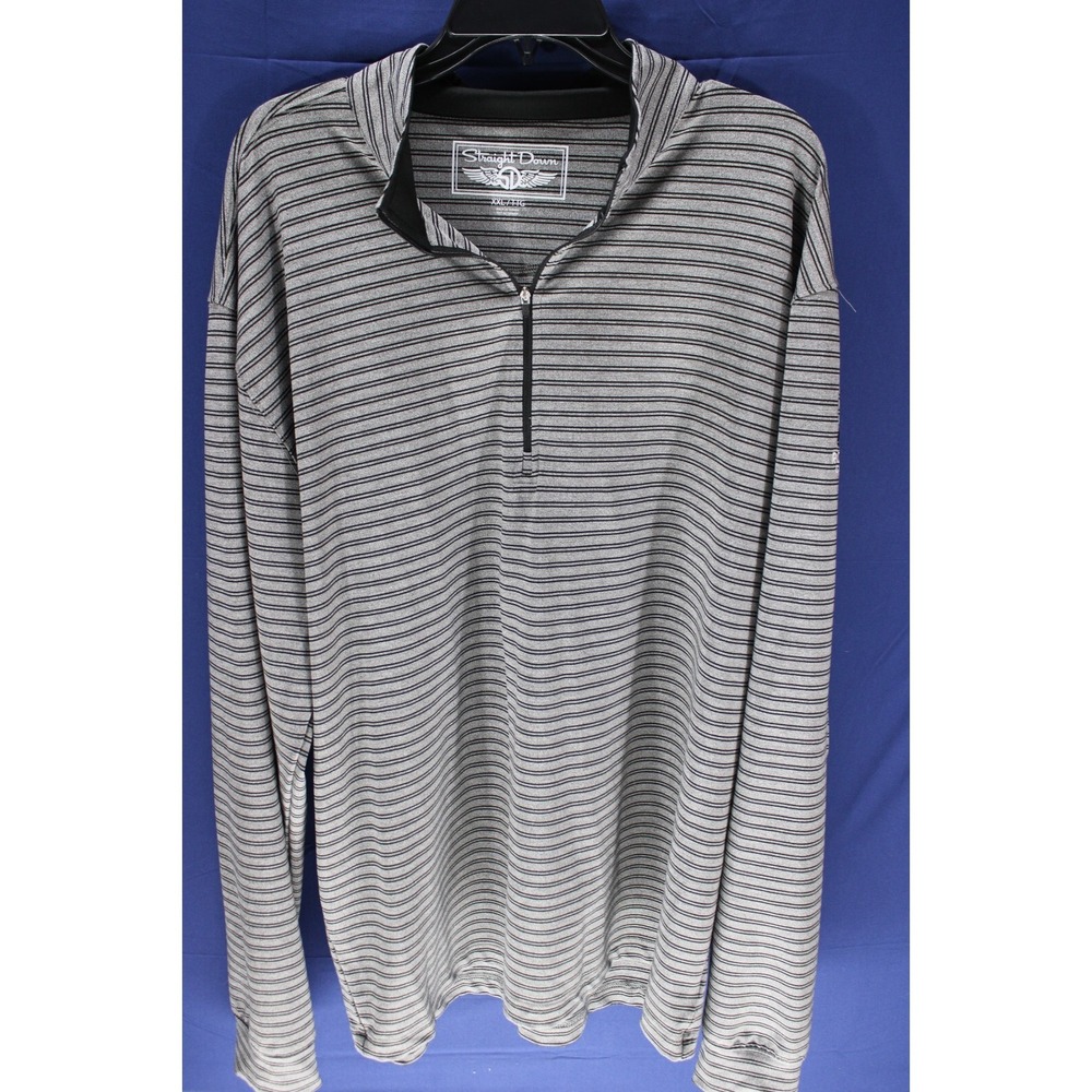 Straight Down Golf Pullover Quarter Zip Striped G… - image 7